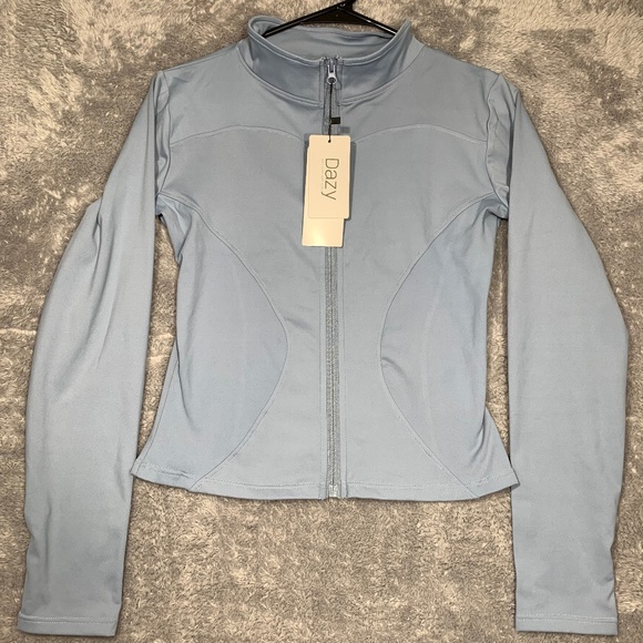 Dazy Women’s Full Zip Jacket Blue Size XL Long Sleeve Activewear Athleisure - Picture 1 of 6